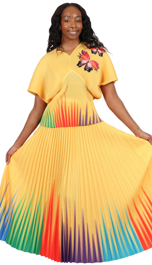 Diana Couture 8073-YLW Church Dress