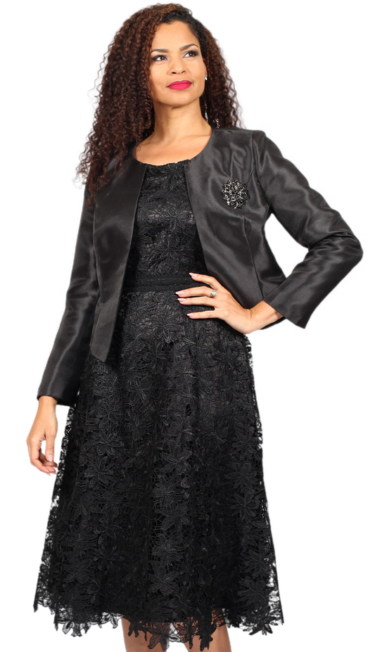 Diana Couture 8768-BLK Church Dress