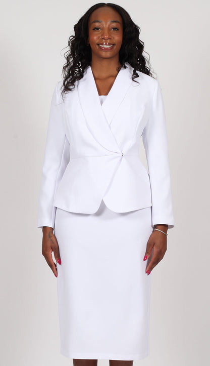 Diana Couture 9093-WHT Church Suit