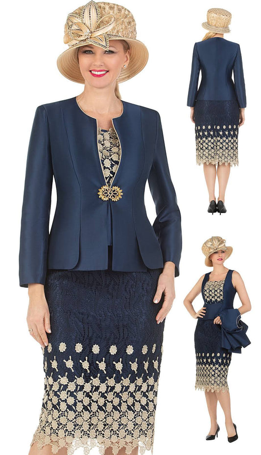Giovanna 1202-NVY Church Suit