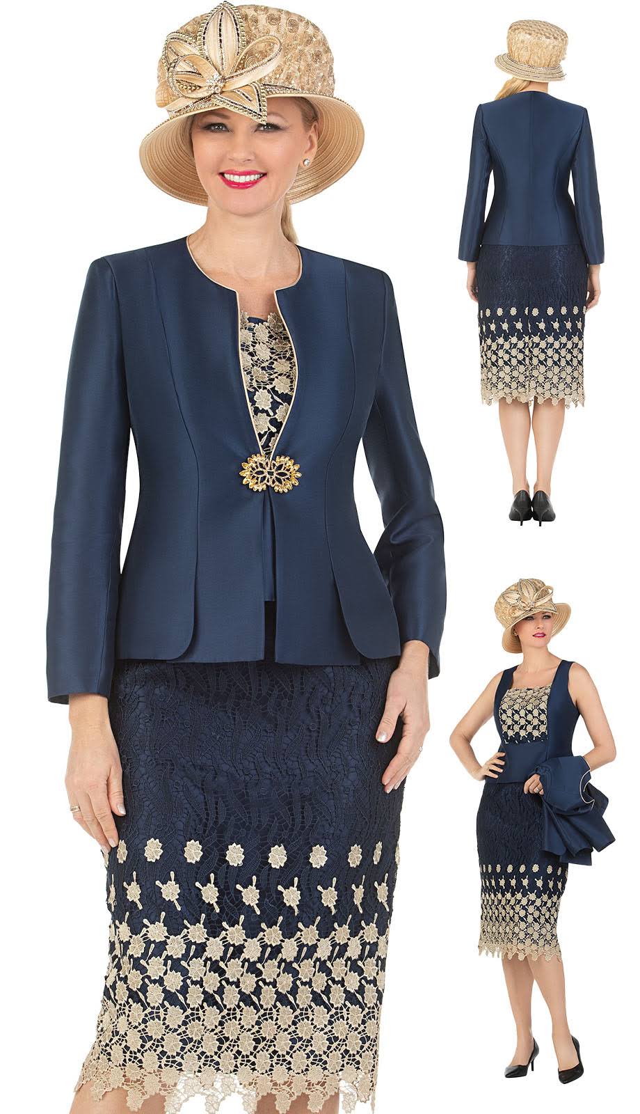 Giovanna 1202-NVY-CO Church Suit