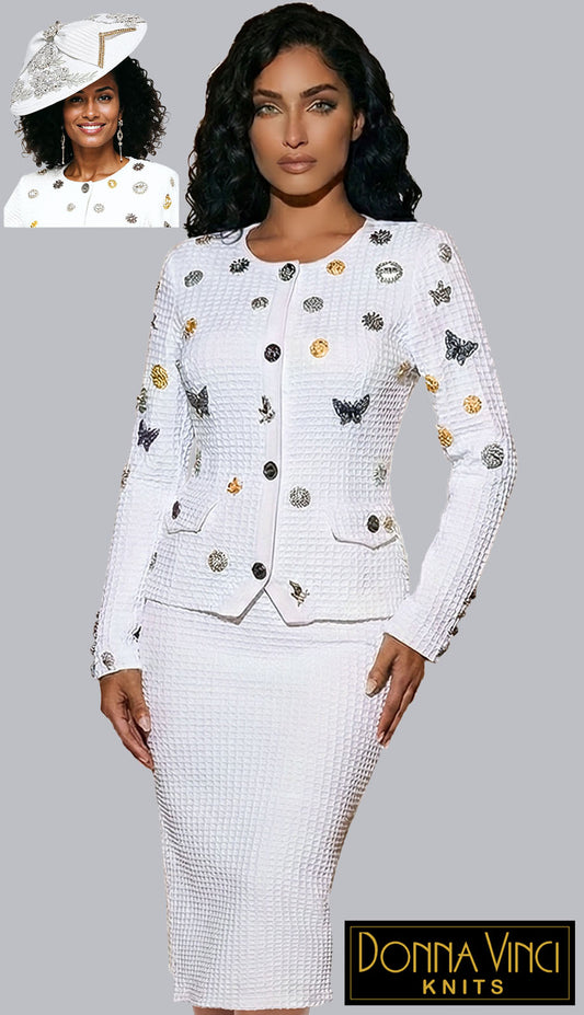 Donna Vinci 13459-PWH-QS Church Suit