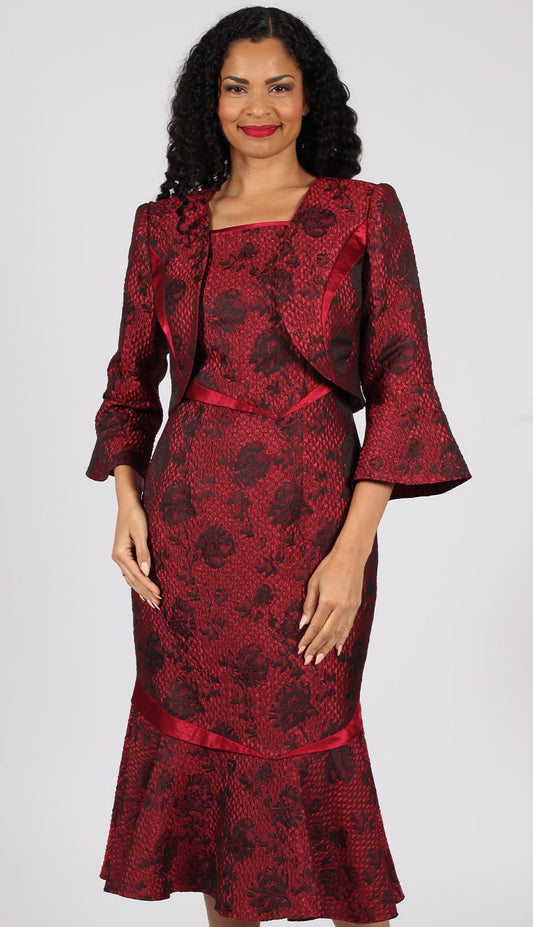 Diana Couture 8729-RED-CO Church Jacket Dress