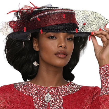 Champagne Italy H5961-RED-QS Church Hat
