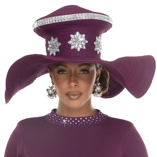 Donna Vinci H13437-PLM-QS Church Hat