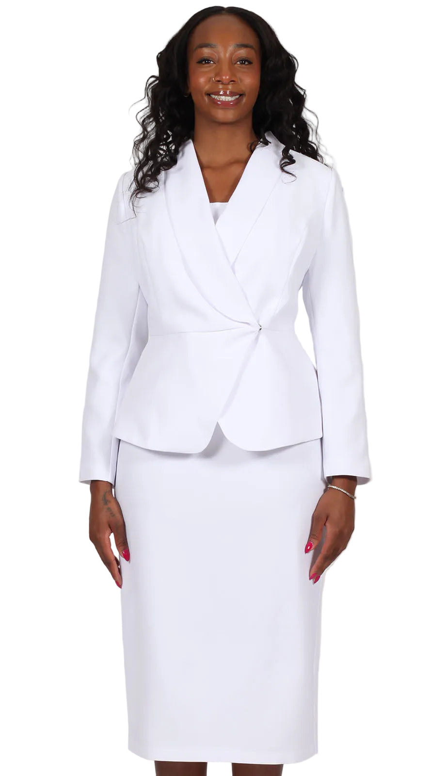Diana Couture 9093-WHT-CO Church Suit