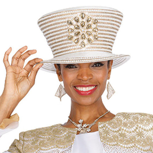 Champagne H6102-WHTG-QS Church Hat