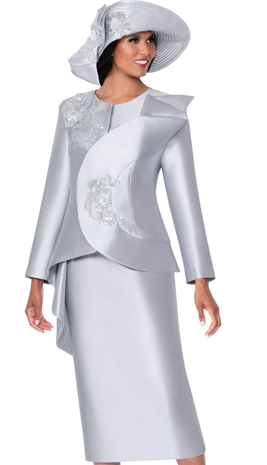 GMI G400572-SLV-H Church Suit with Hat