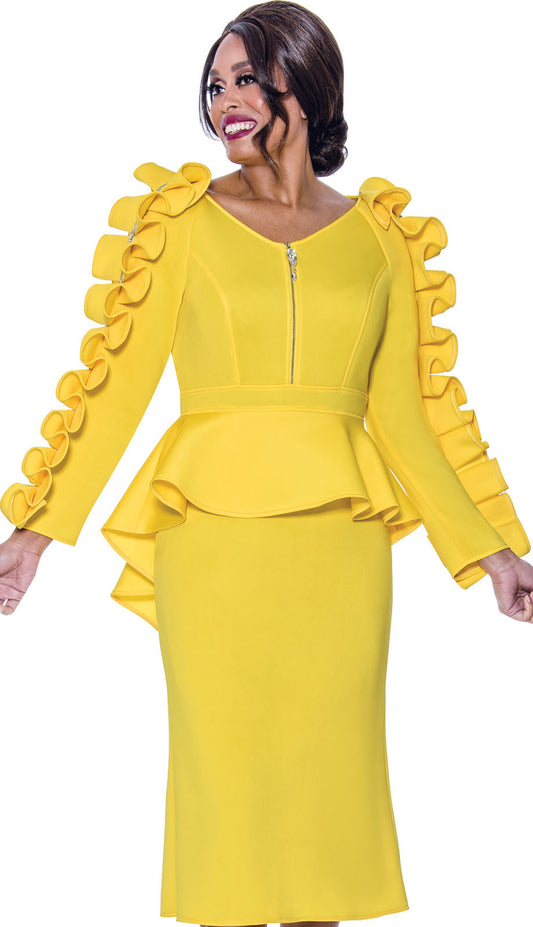 Stellar Looks SL1771-YLW-CO Church Dress