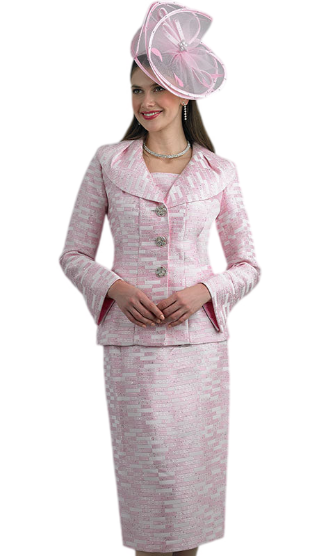 Lily And Taylor 4660-PNK Elegant Church Suit