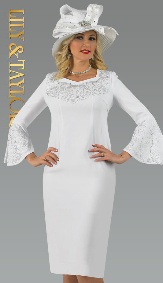 Lily And Taylor 4682-WHT-QS Church Dress