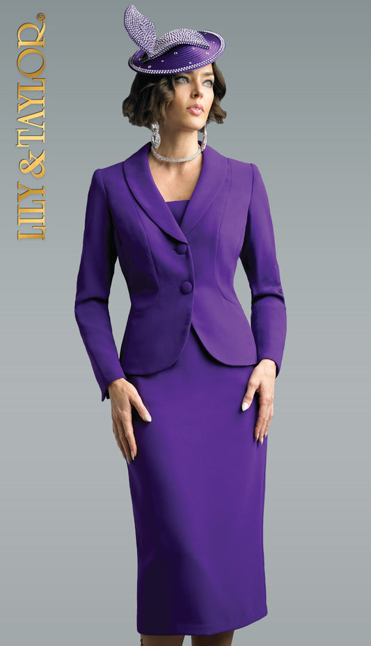 Lily And Taylor 4529-PUR-QS Church Suit