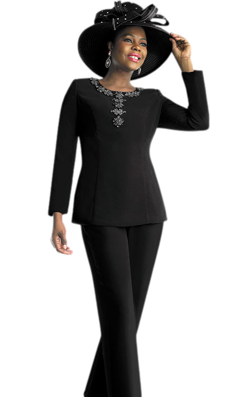 Lily And Taylor 4791-BLK Church Pant Suit