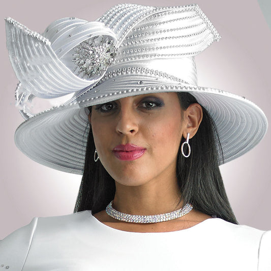 Lily And Taylor H939-WHT-QS Church Hat