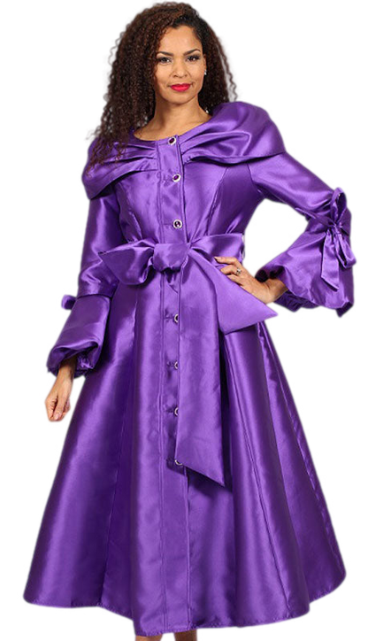 Diana Couture 8707-PUR Church Dress