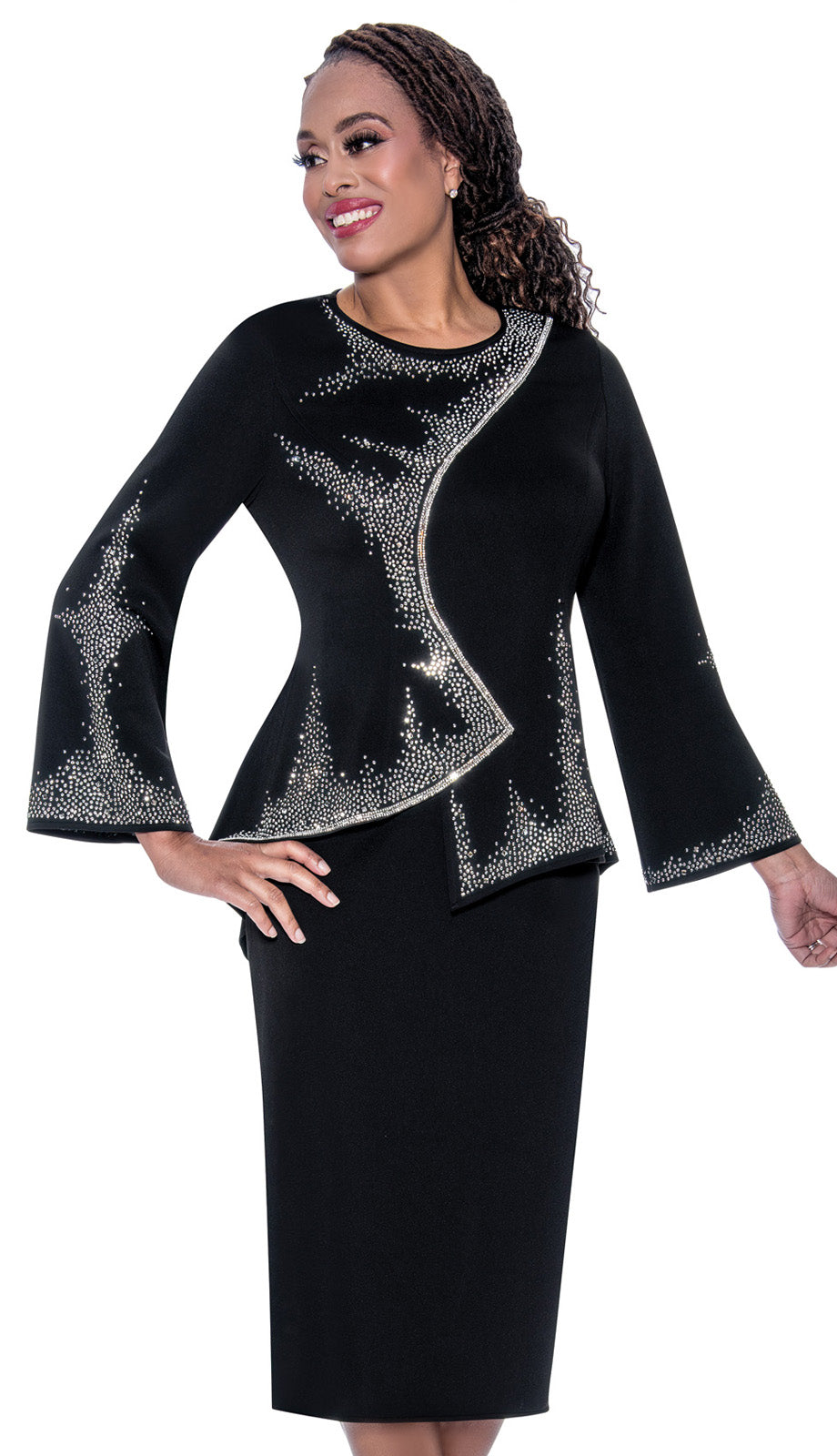 Stellar Looks SL600202-BLK-Designer Church Suit