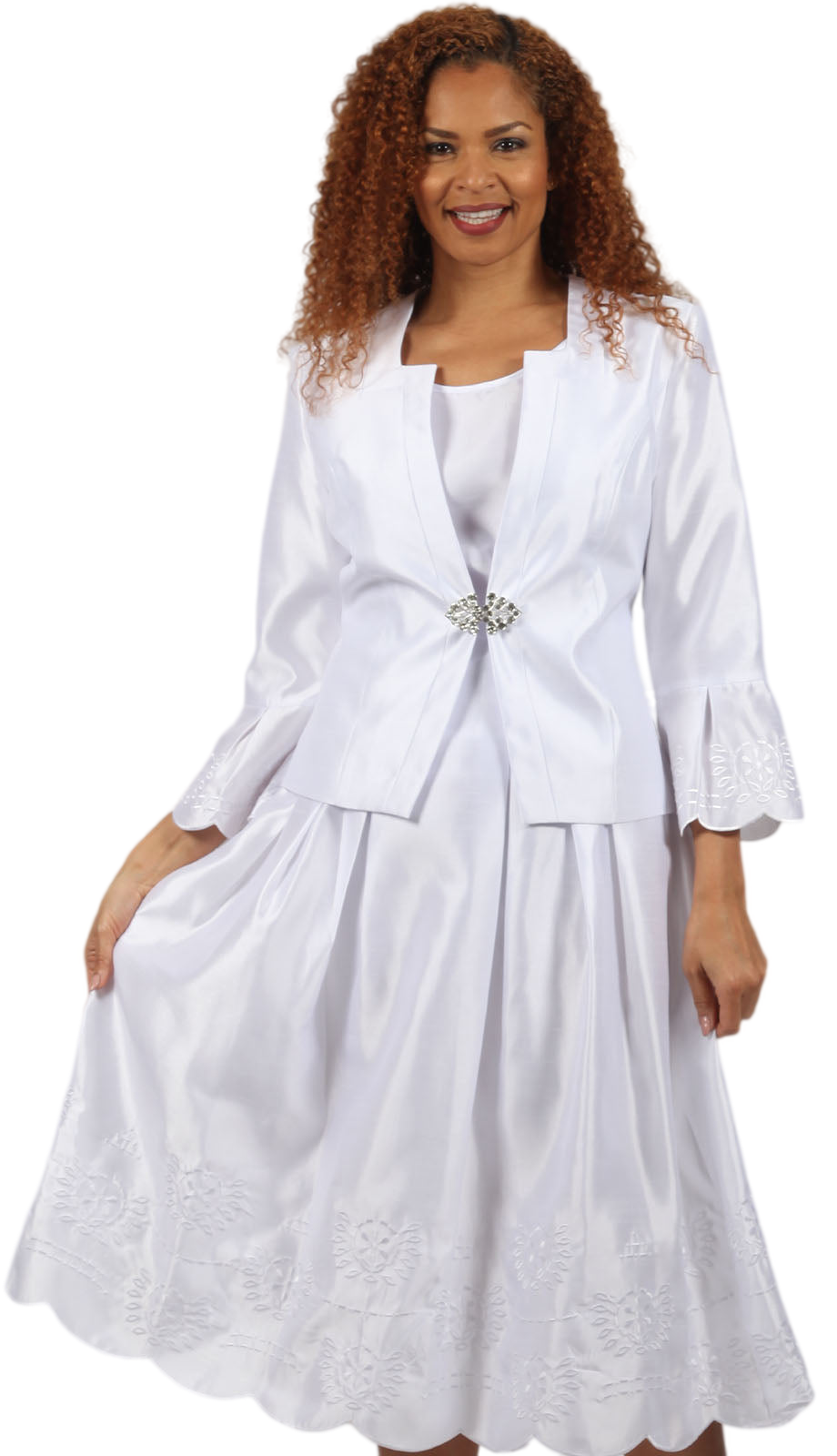 Diana Couture 8943-WHT Church Dress
