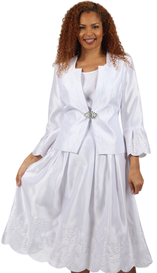 Diana Couture 8943-WHT Church Dress