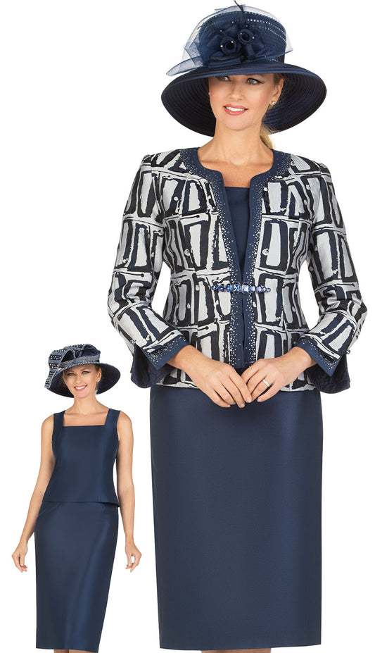 Giovanna G1195-NVY-CO Church Suit