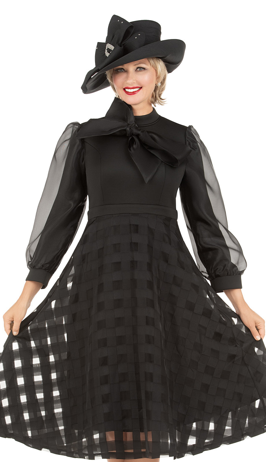 Giovanna DP2403-BLK Womans Church Dress-Hat