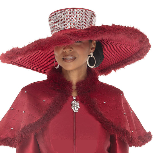Donna Vinci H12240-BUR-QS Church Hat