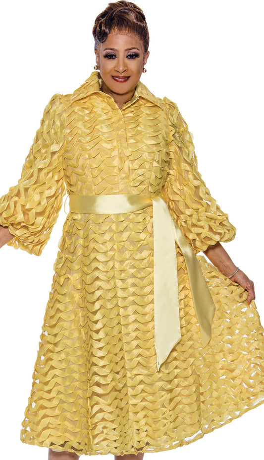 Dorinda Clark Cole 5261-YLW-QS Ladies Church Dress