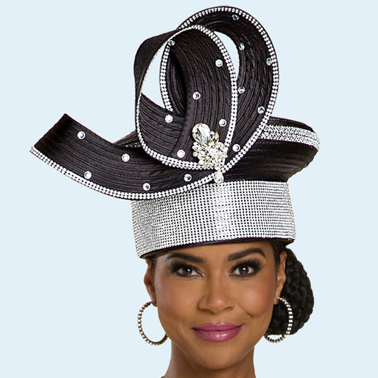 Donna Vinci H13453-BLK-QS Womens Church Hat