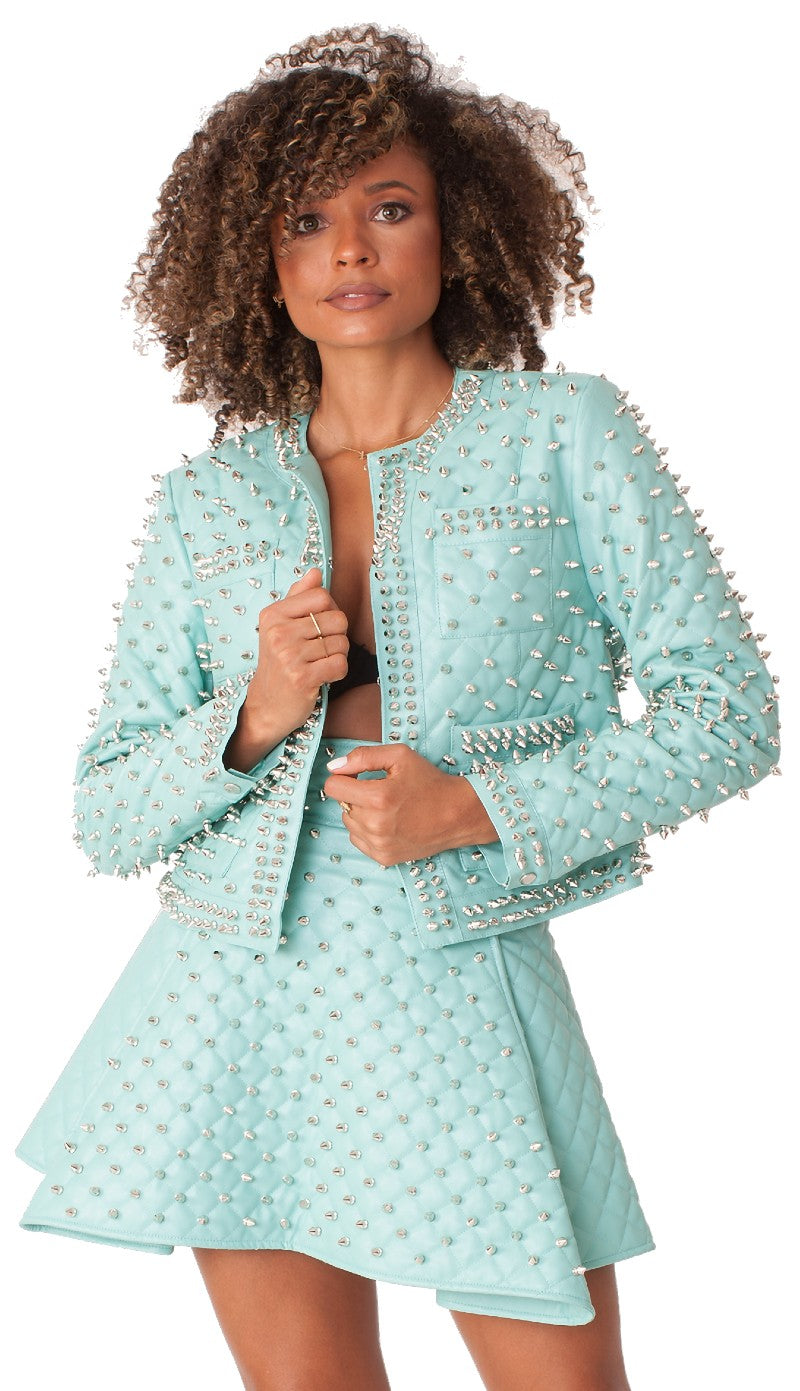 For Her 81933-QS ( 1pc Studded Faux Jacket )