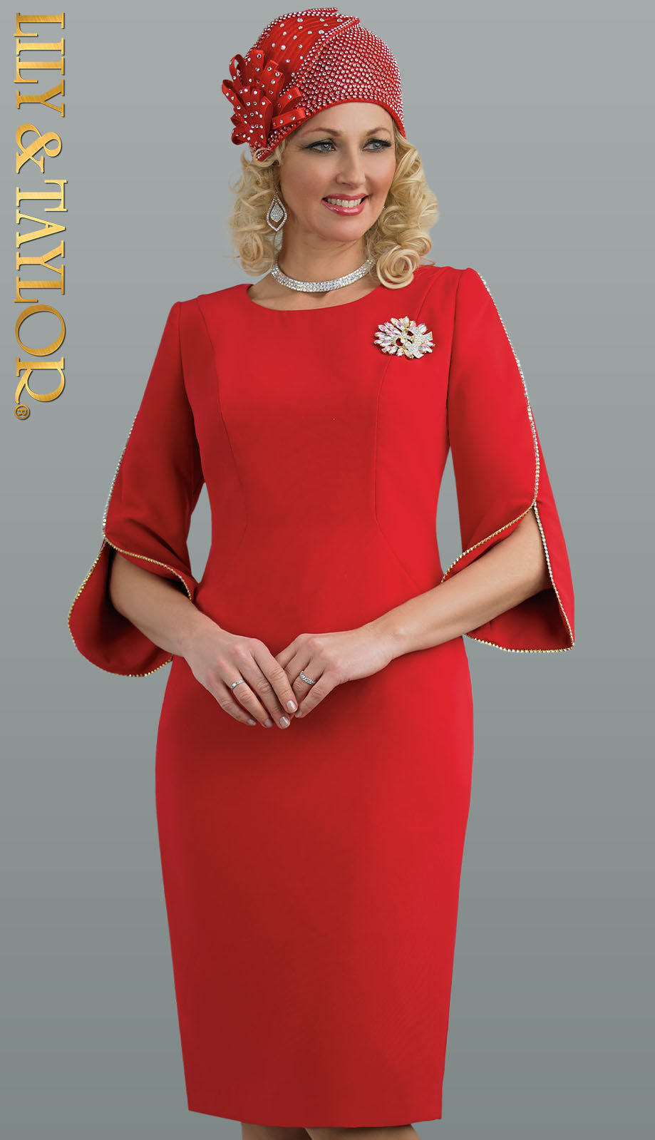 Lily And Taylor 4397-RED-QS Church Dress