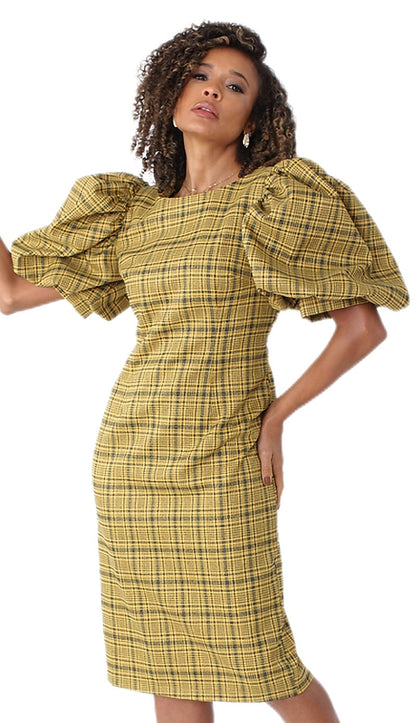 For Her 82015-MUS-QS Womens Puff Sleeve Dress