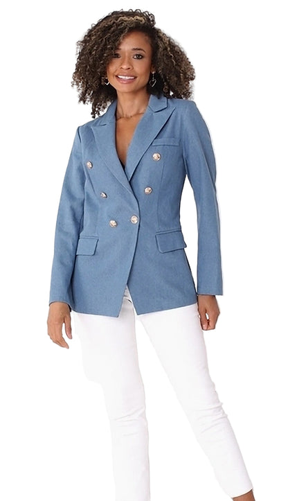 For Her 82100-QS ( 1pc Denim Twill Double-breasted Jacket )