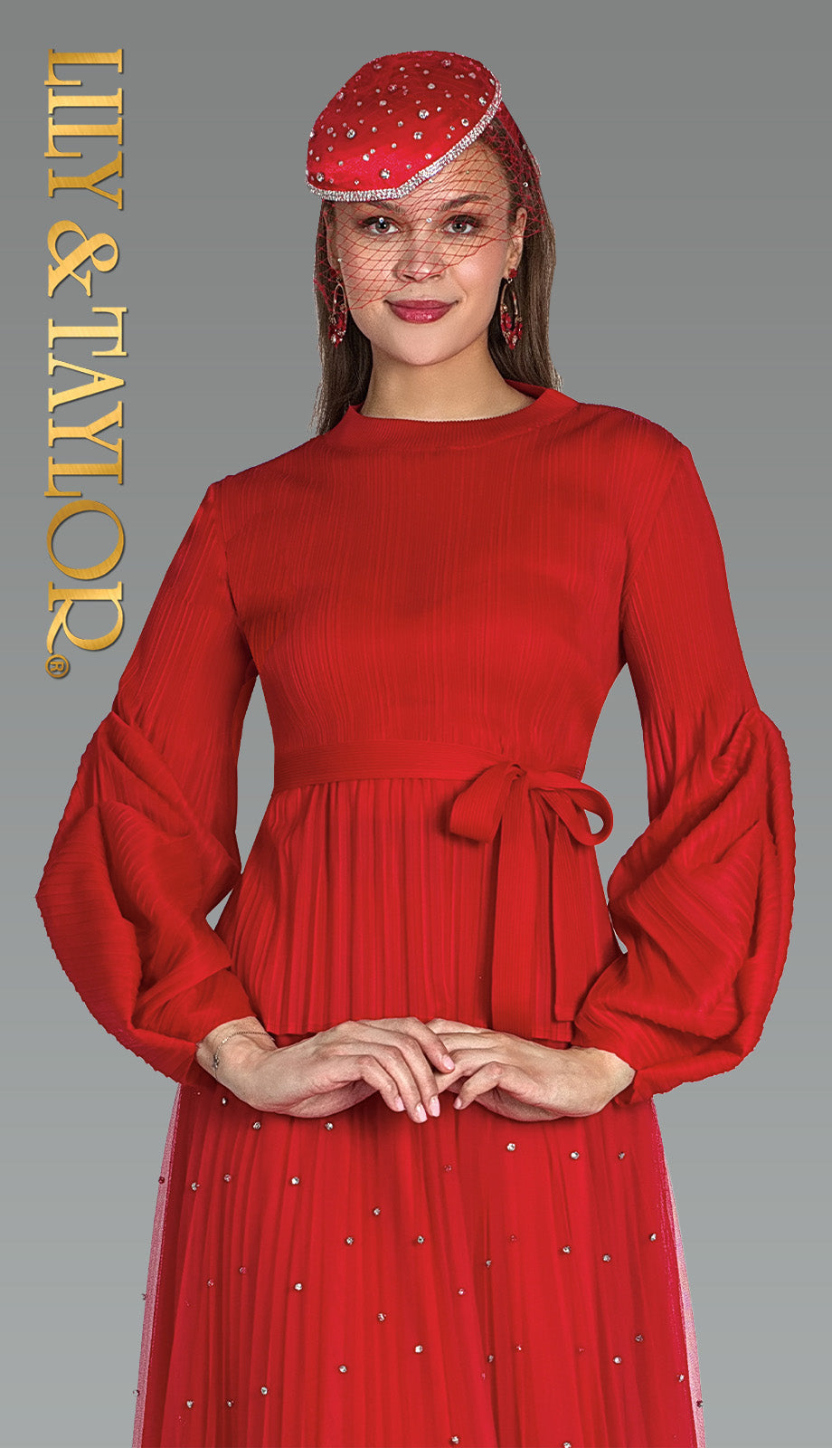 Lily And Taylor 5174-RED Church Suit