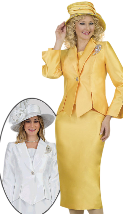 Lily And Taylor 4343-YE Church Suit-Hat