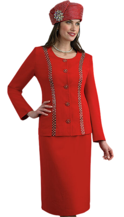 Lily And Taylor 4639-RED Church Suit