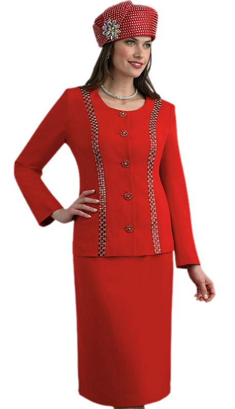 Lily And Taylor 4639-RED Church Suit