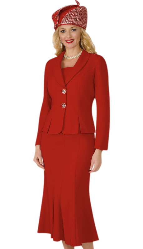 Lily And Taylor 2834-RED-IH Church Suit