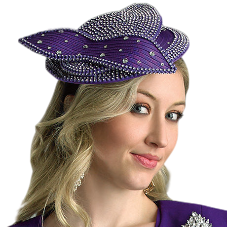 Lily And Taylor H739-PUR Church Hat