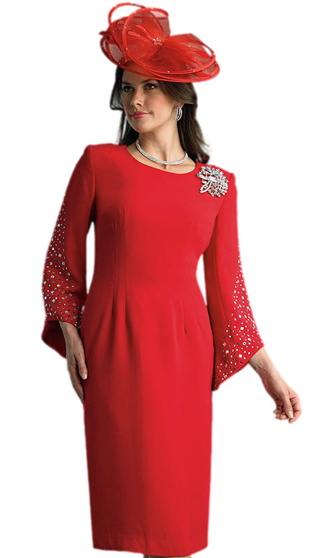 Lily And Taylor 4385-RED Ladies Church Dress