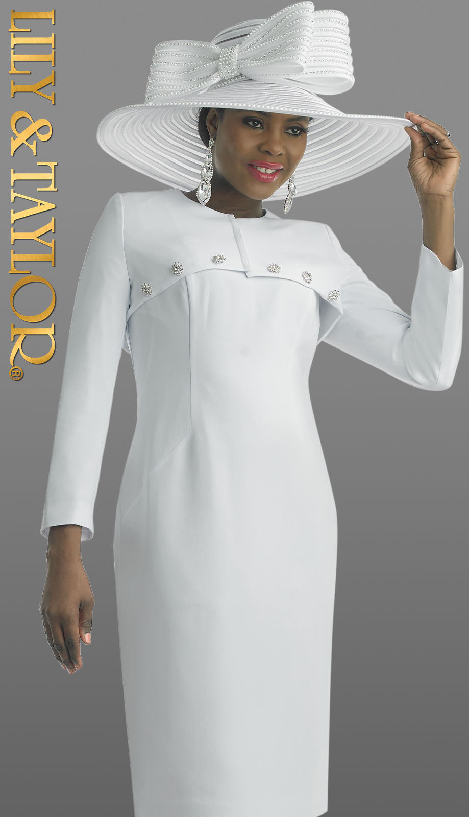 Lily and Taylor 4848-WHT Church Dress