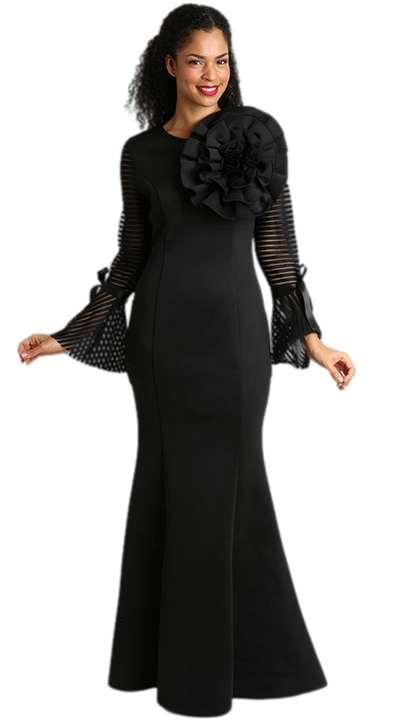 Diana Couture D1054-BLK Church Dress