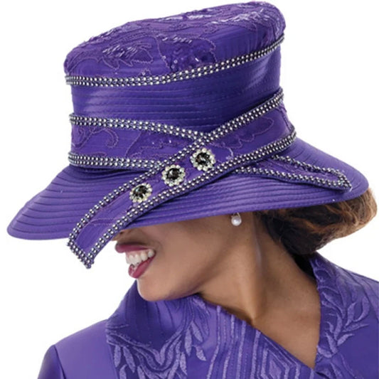 Dorinda Clark Cole 402012-PUR-H-IH Church Hat