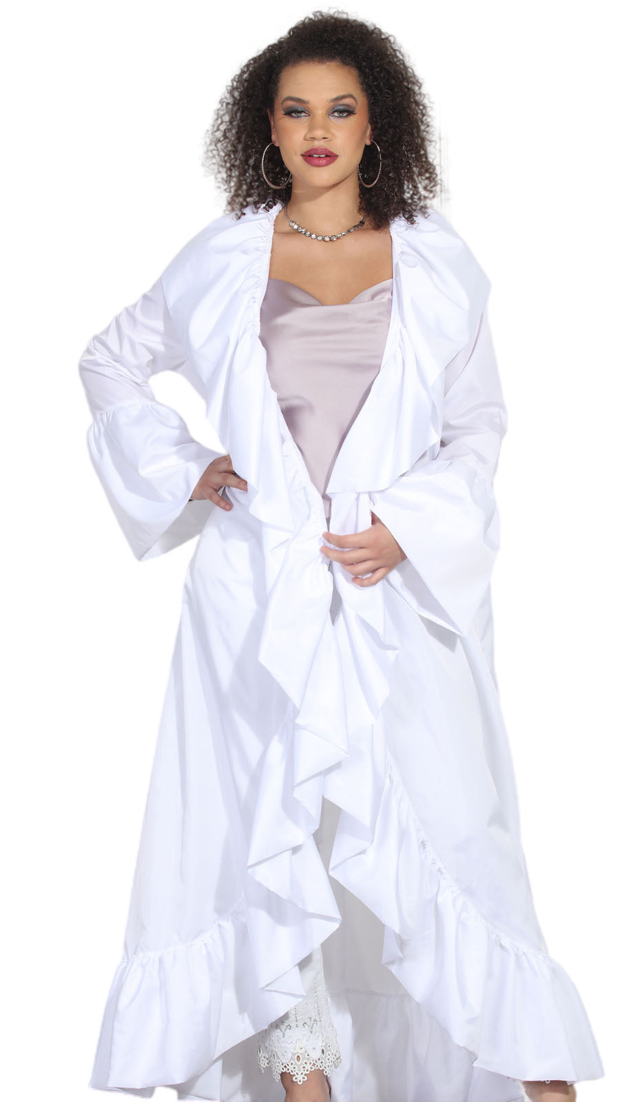 Luxe Moda LM282-WHT Duster Dress