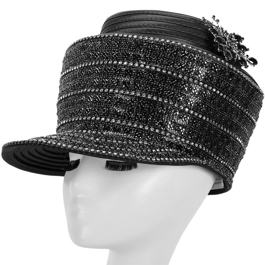 Giovanna HR22142-BLK Church Hat