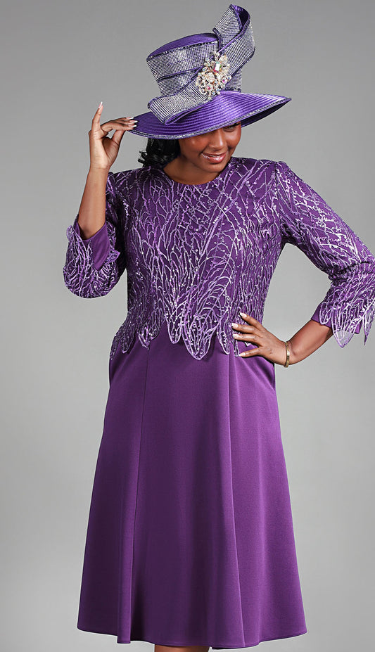 Giovanna D1681-PUR-CO Church Dress