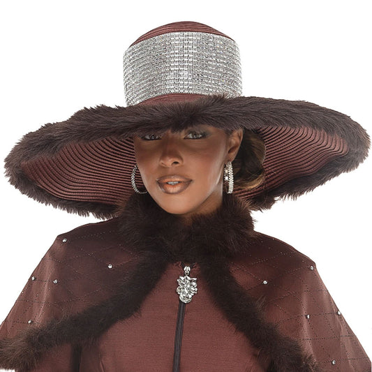 Donna Vinci H12240-BRWN-QS Church Hat