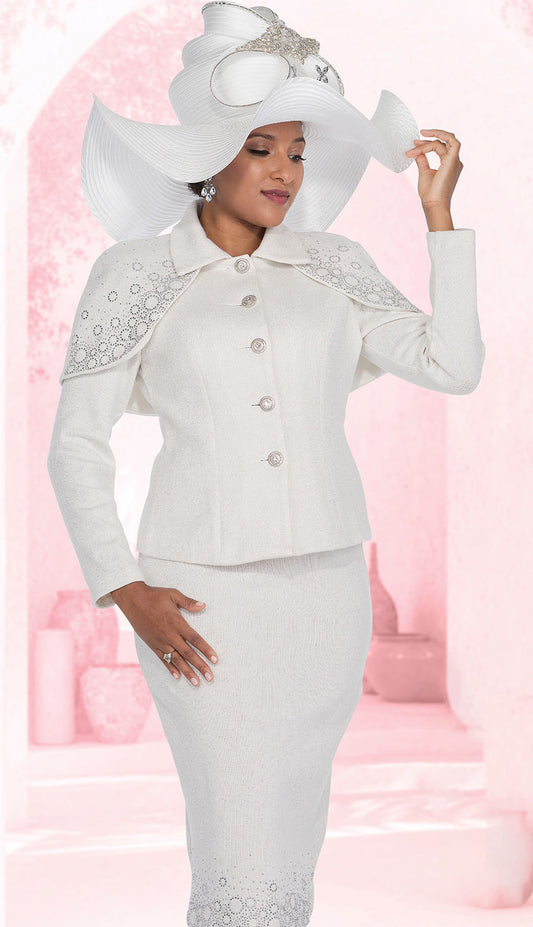 Elite Champagne Knit 5955-OFW-QS Church Suit for Women