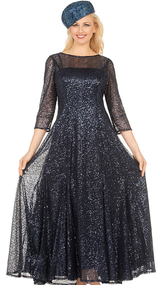 Giovanna D1602-NVY-H Church Dress-Hat