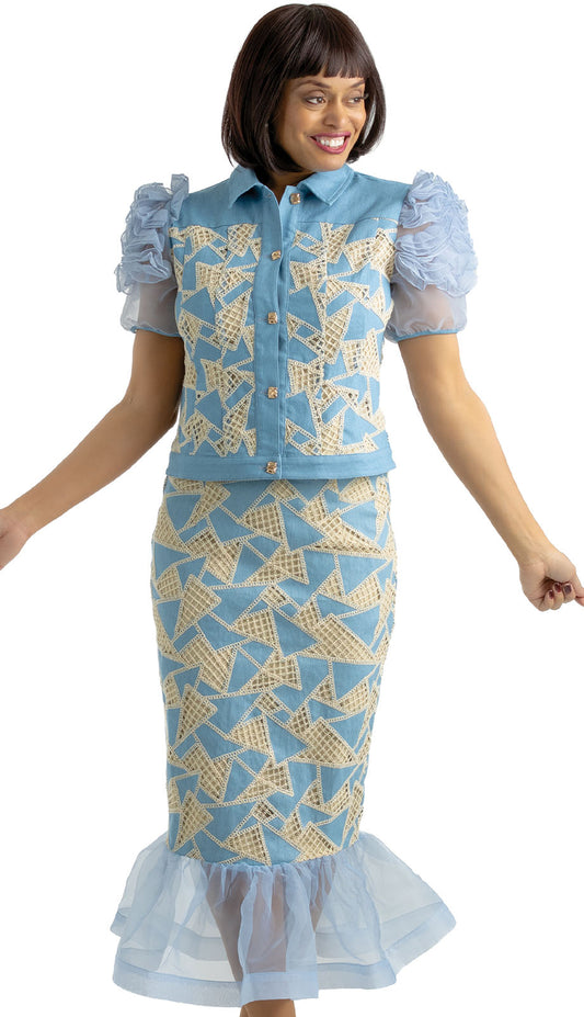 Sharz B London SBL8062-BLU Church Suit