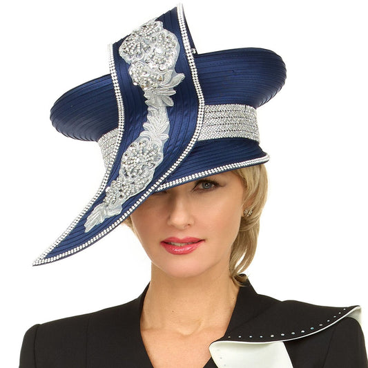 Giovanna HG1304-NVY Church Hat