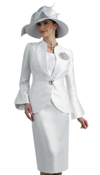 Lily And Taylor 4140-WHT Church Suit